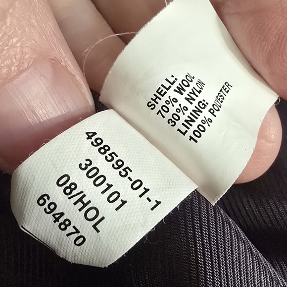 GAP Women's Purple Wool Blend Pea Coat Size XL Jacket Belted 3/4 Sleeve - Picture 11 of 12